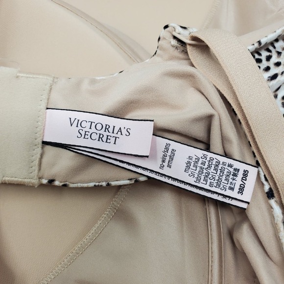 Victoria's Secret Wireless Push-Up Leopard Print Underwear Lingerie Bra Size 38D - Picture 6 of 8